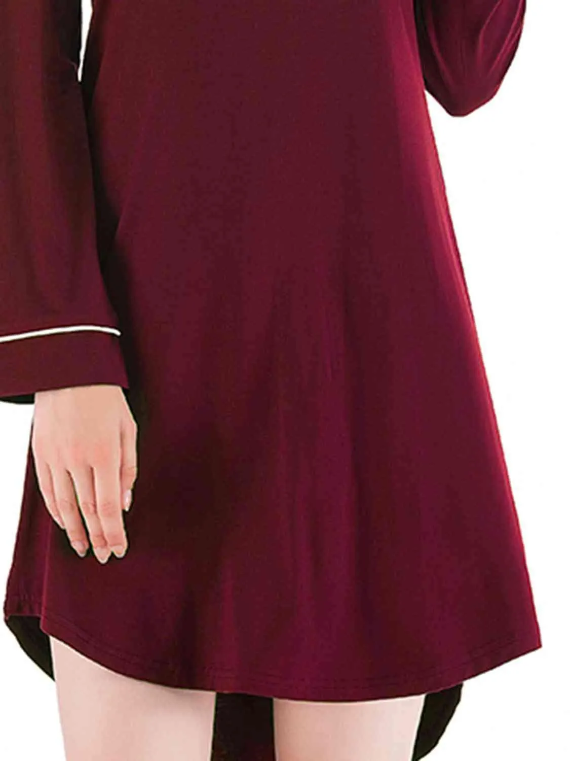 Cozy Sheer Night Dress with Round Neck