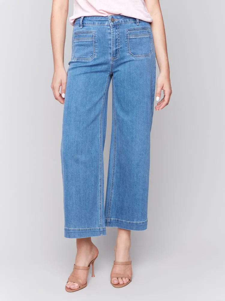Cropped Wide Leg Jeans