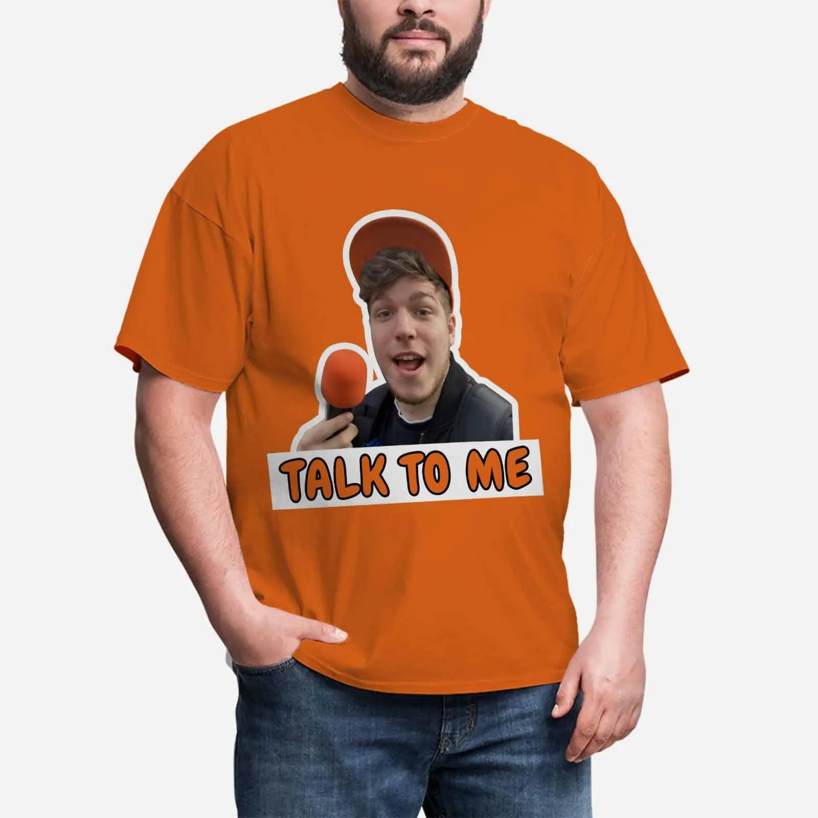 Custom Photo Men's All Over Print T-shirt Talk to Me Personalized Your Face on A Shirt