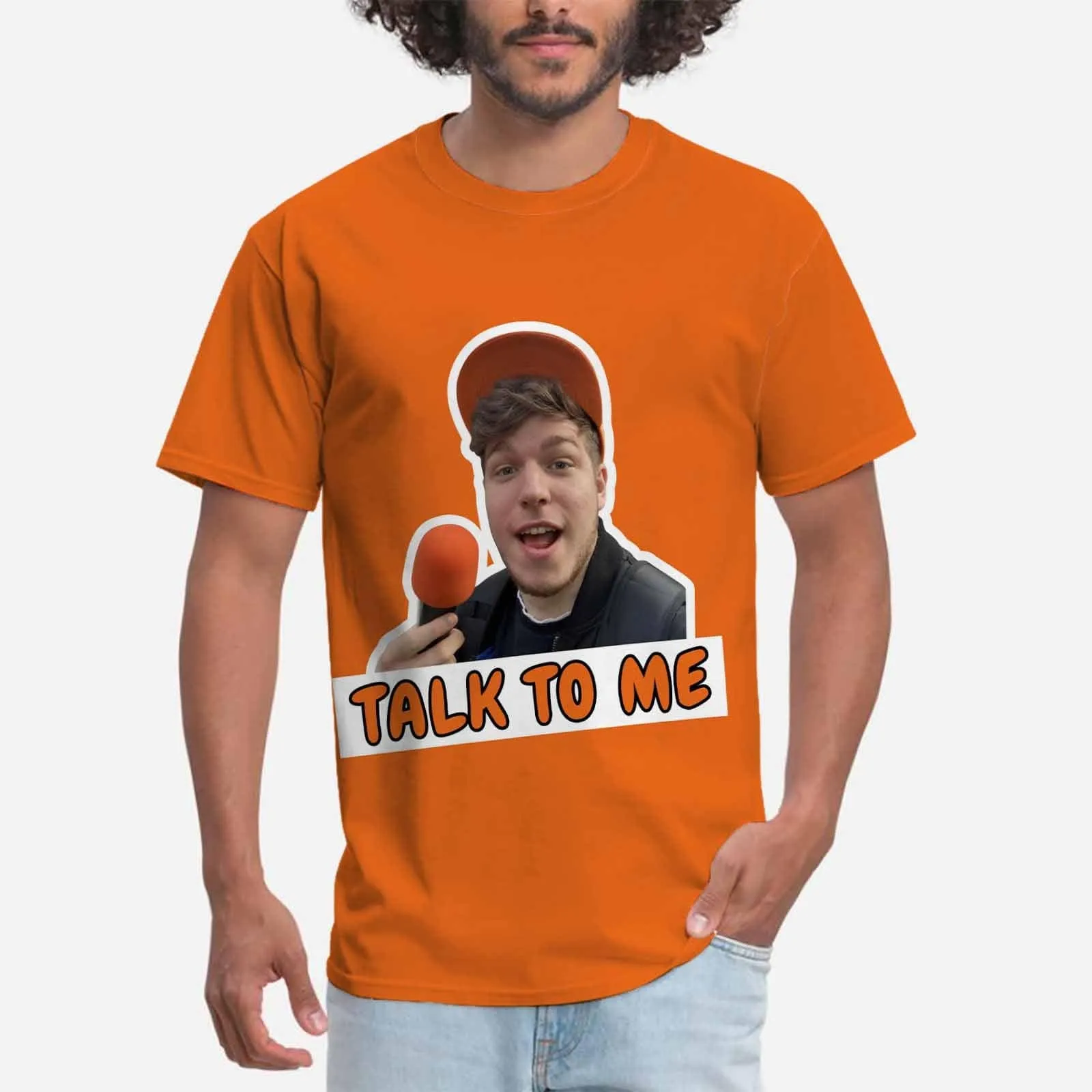 Custom Photo Men's All Over Print T-shirt Talk to Me Personalized Your Face on A Shirt