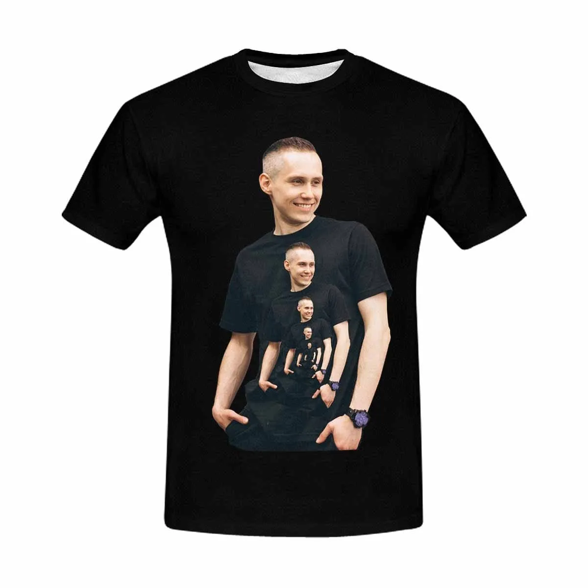 Custom Shirts with Personalized Pictures Funny Infinity Design Men's All Over Print T-shirt
