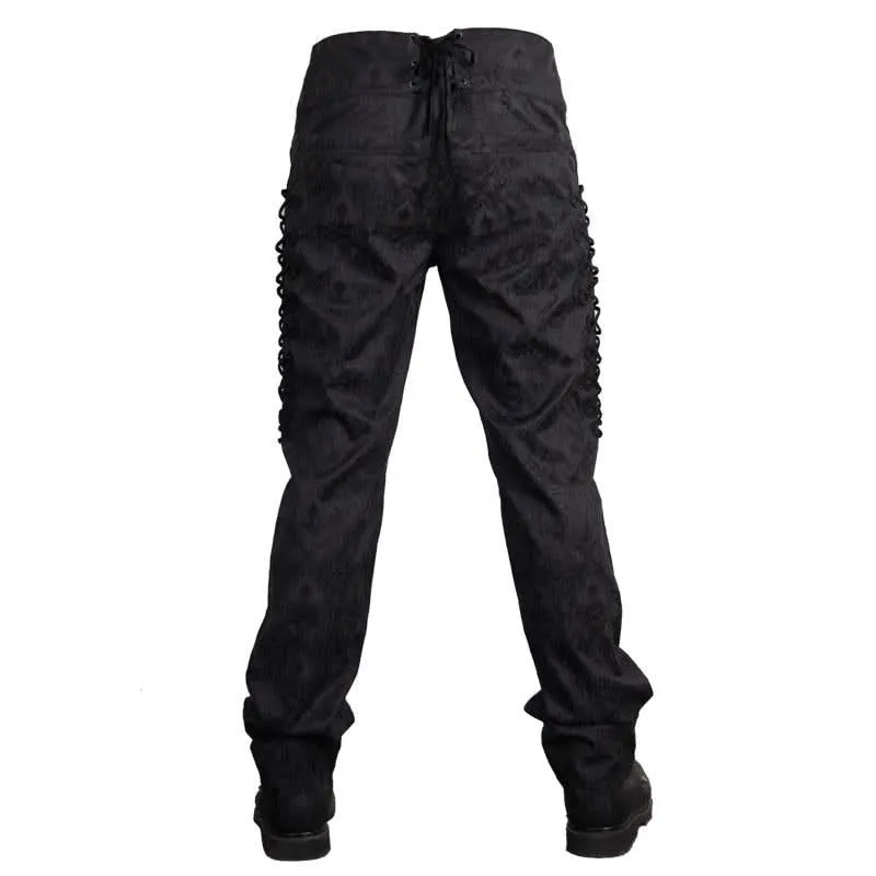 'Danse Macabre' Formal Trousers with Gothic Ornamental Print.