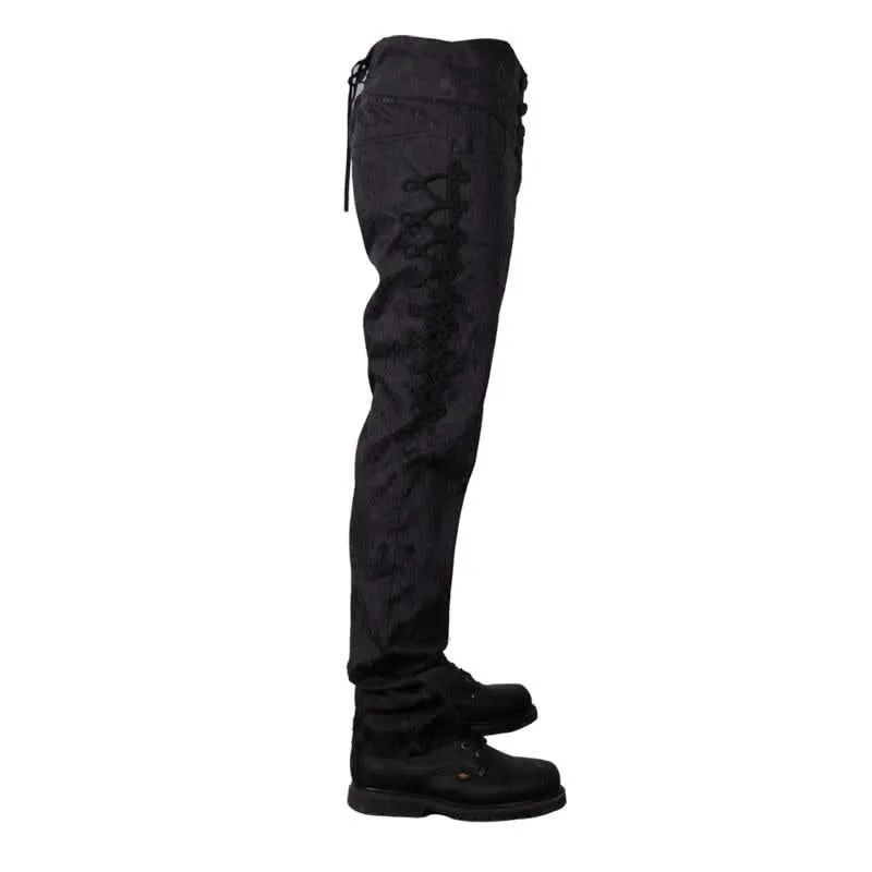 'Danse Macabre' Formal Trousers with Gothic Ornamental Print.