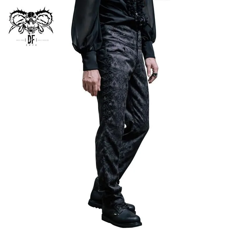 'Danse Macabre' Formal Trousers with Gothic Ornamental Print.