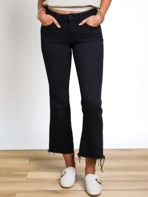 Deanna Mid Rise Distressed Crop Flare Jeans