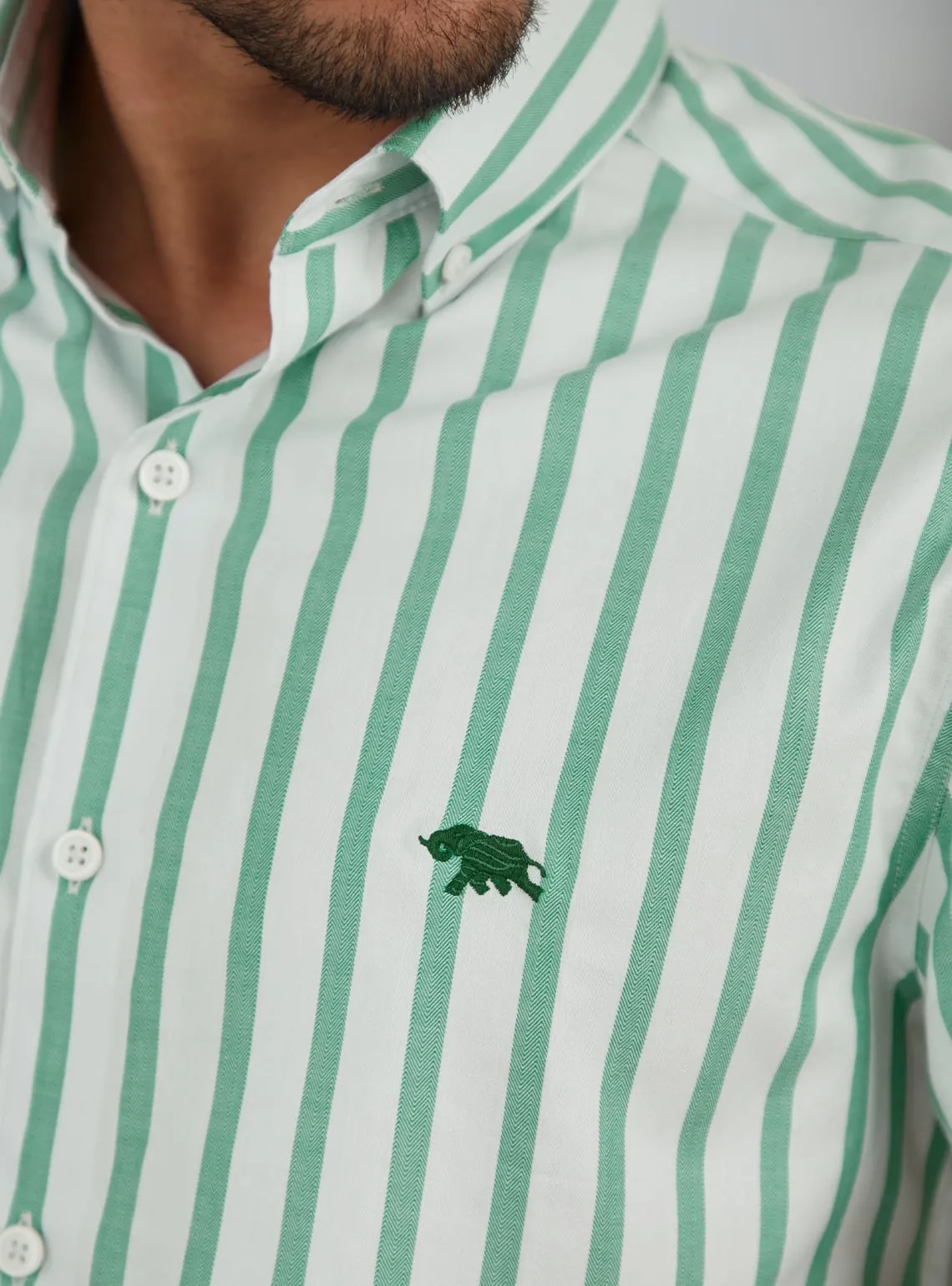 Delta Green Stripe Half Shirt