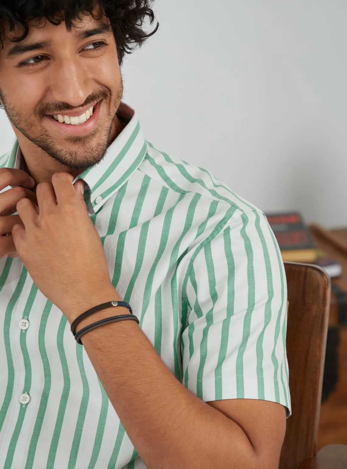 Delta Green Stripe Half Shirt