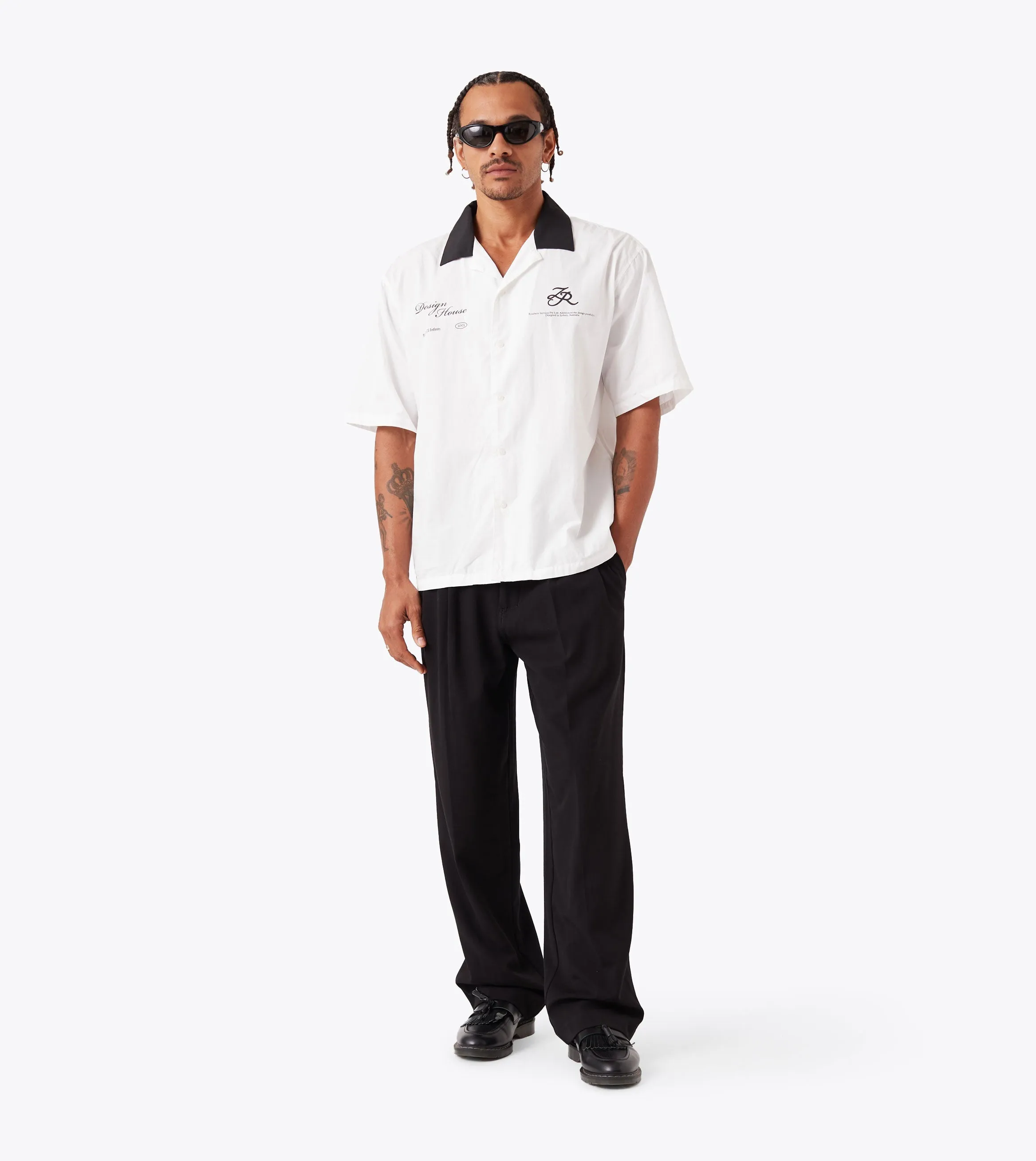Design House SS Shirt White/Black