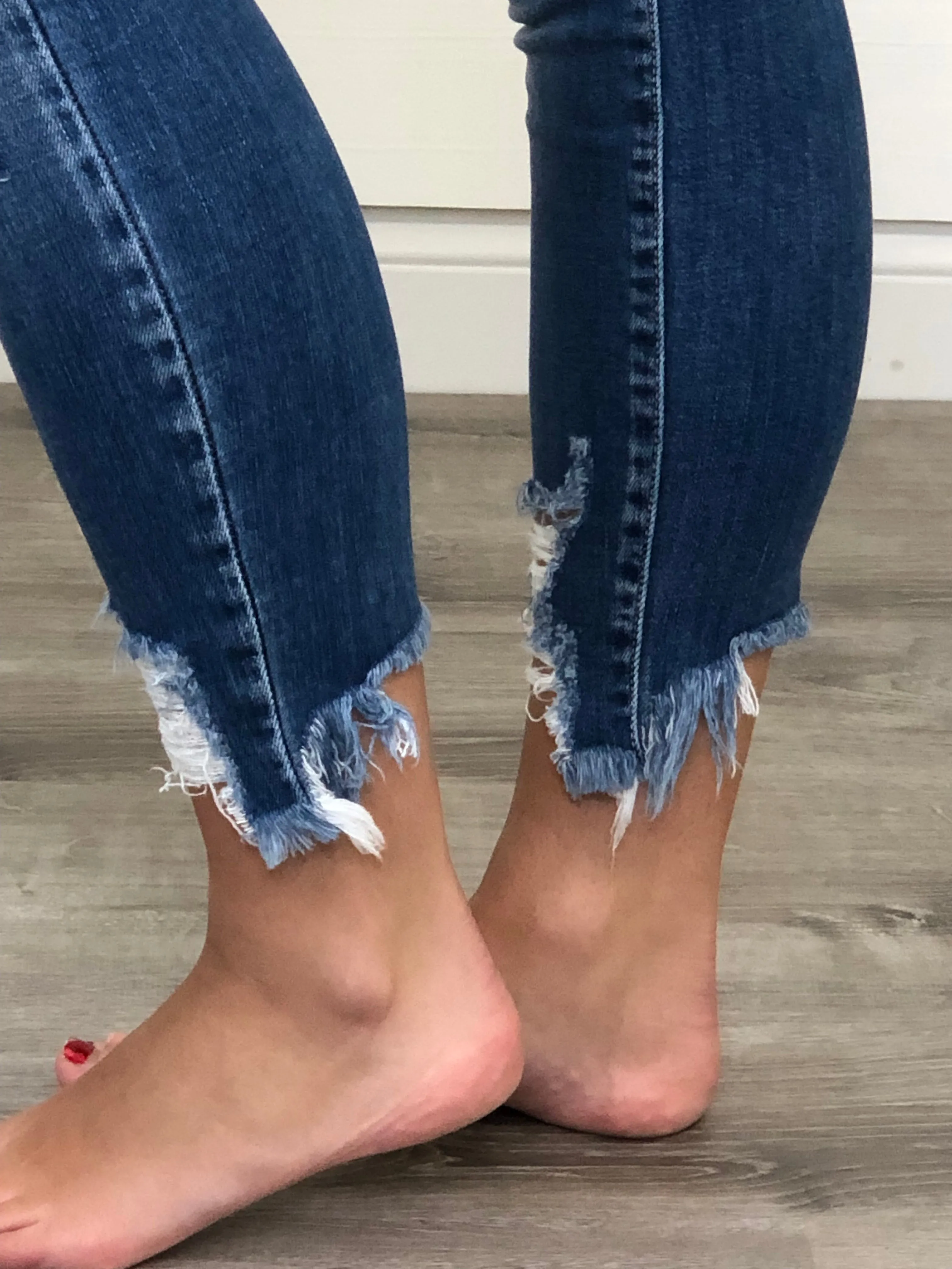 Distressed Out Jeans in Light Wash
