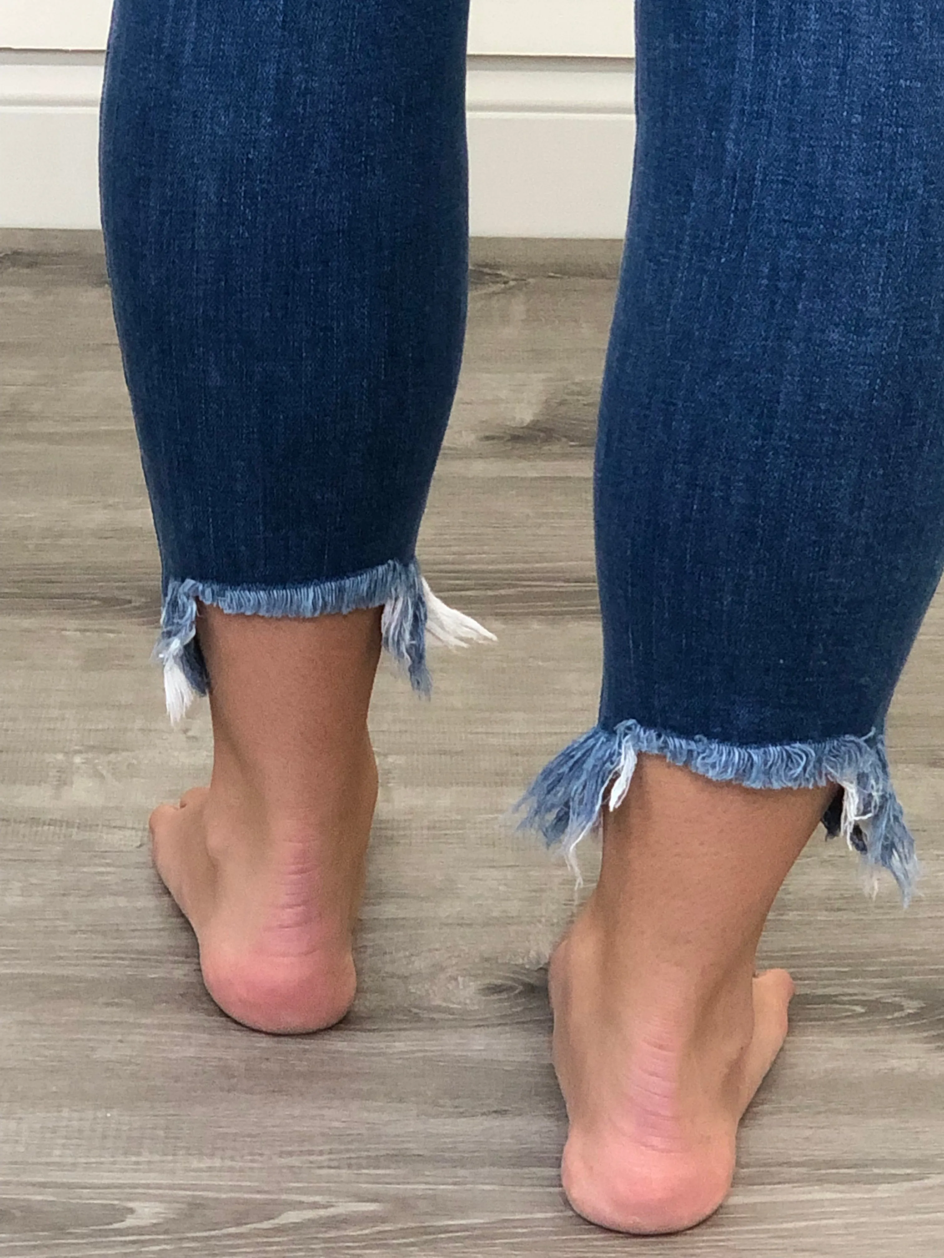 Distressed Out Jeans in Light Wash