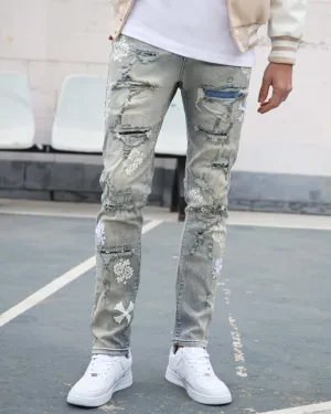 Distressed Ripped Vintage Trendsetter Jeans-Mexico Local Delivery