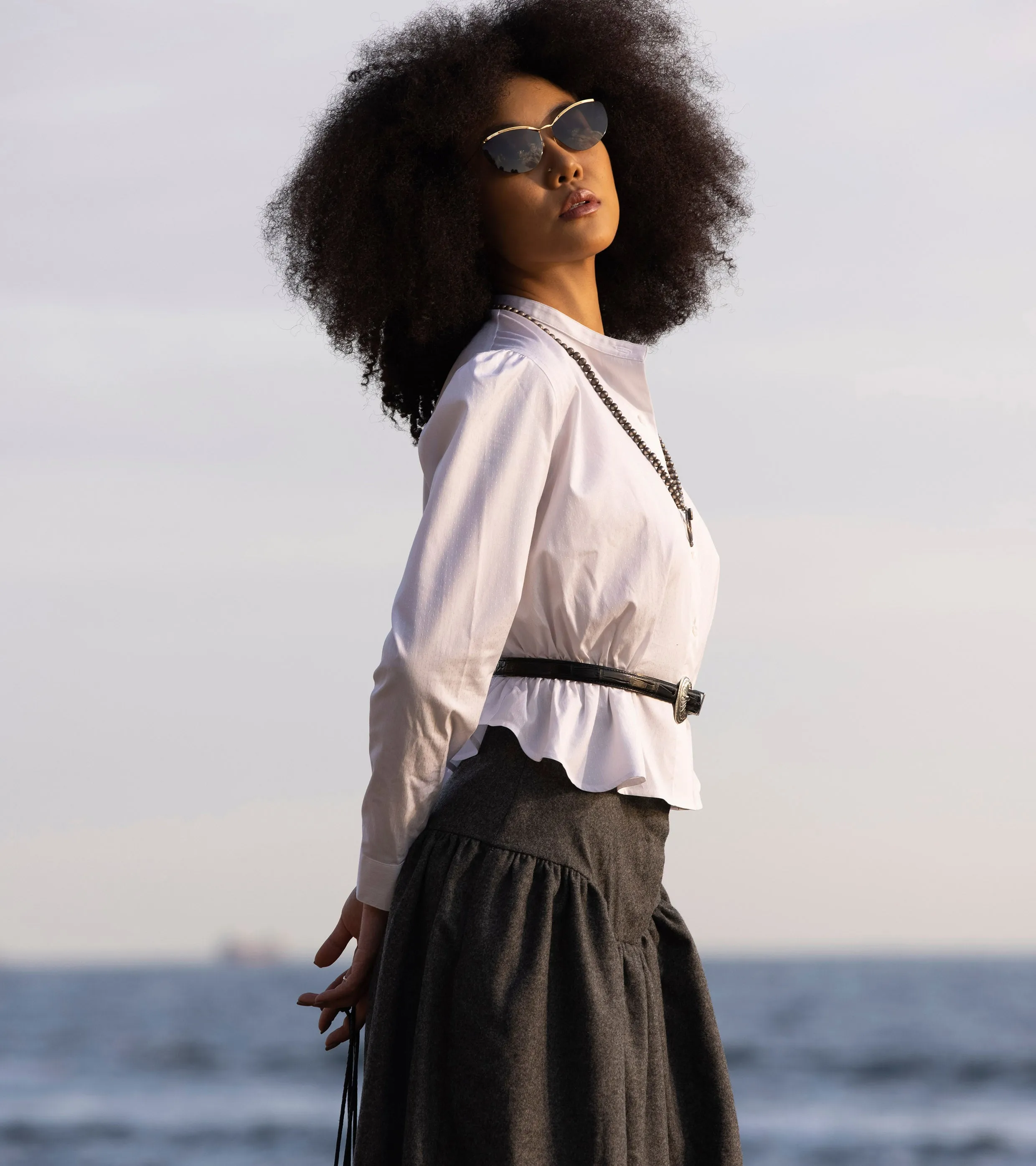 Emmeline Rodeo Skirt Charcoal Flannel