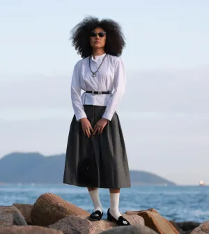 Emmeline Rodeo Skirt Charcoal Flannel