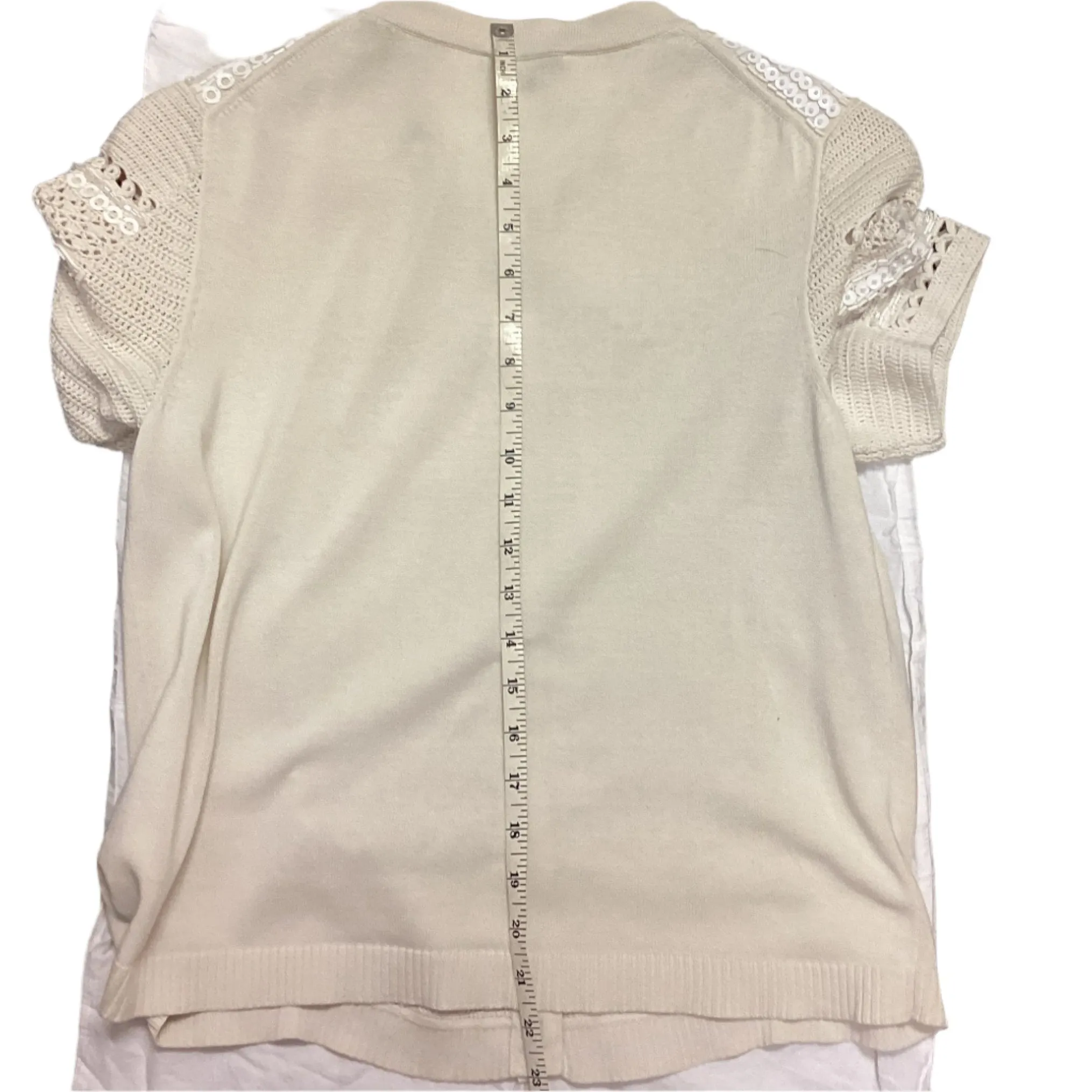 Escada White Women's Beaded S/S Cardigan