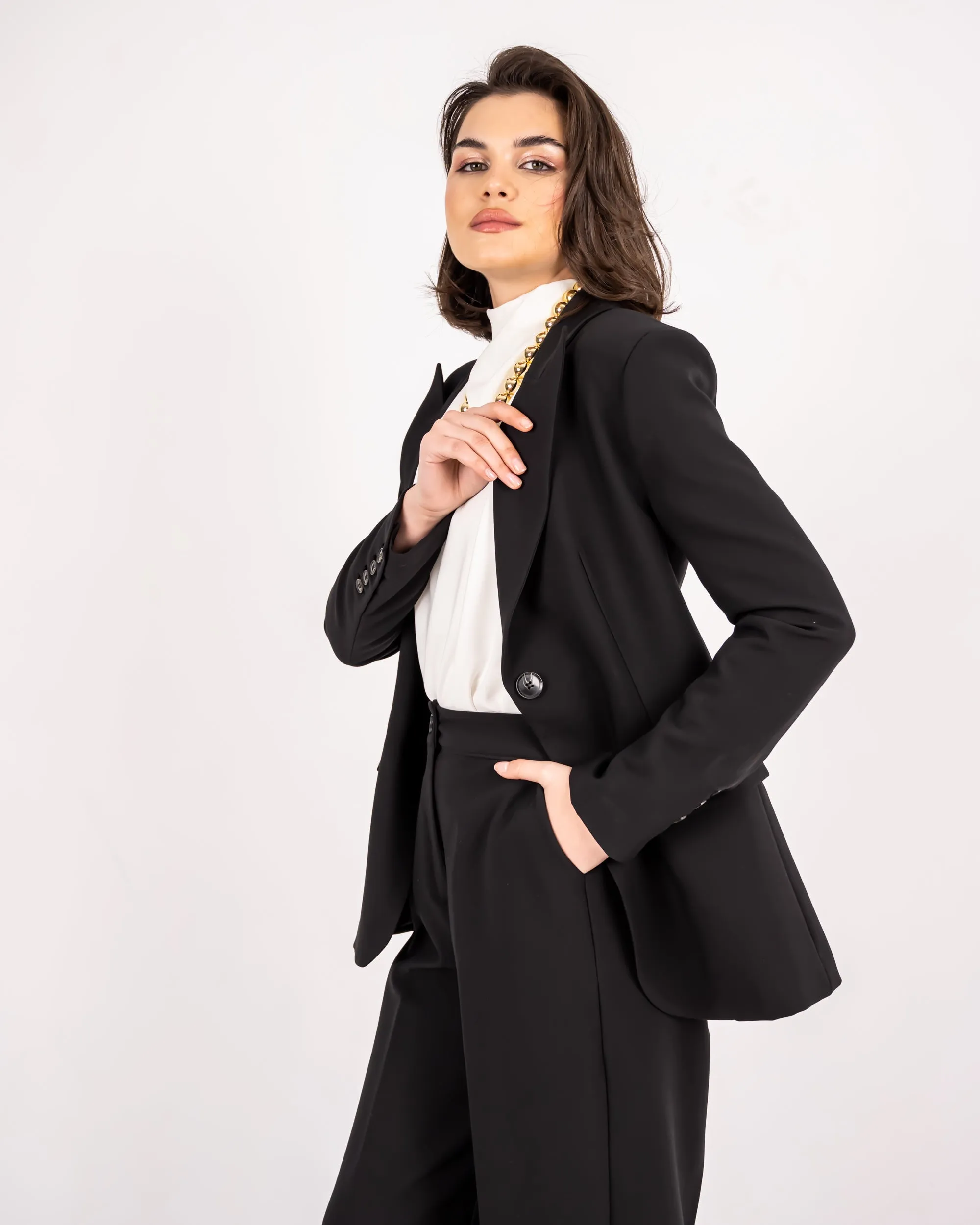 FORMAL WIDE LEG TROUSERS-BLACK