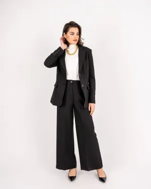 FORMAL WIDE LEG TROUSERS-BLACK