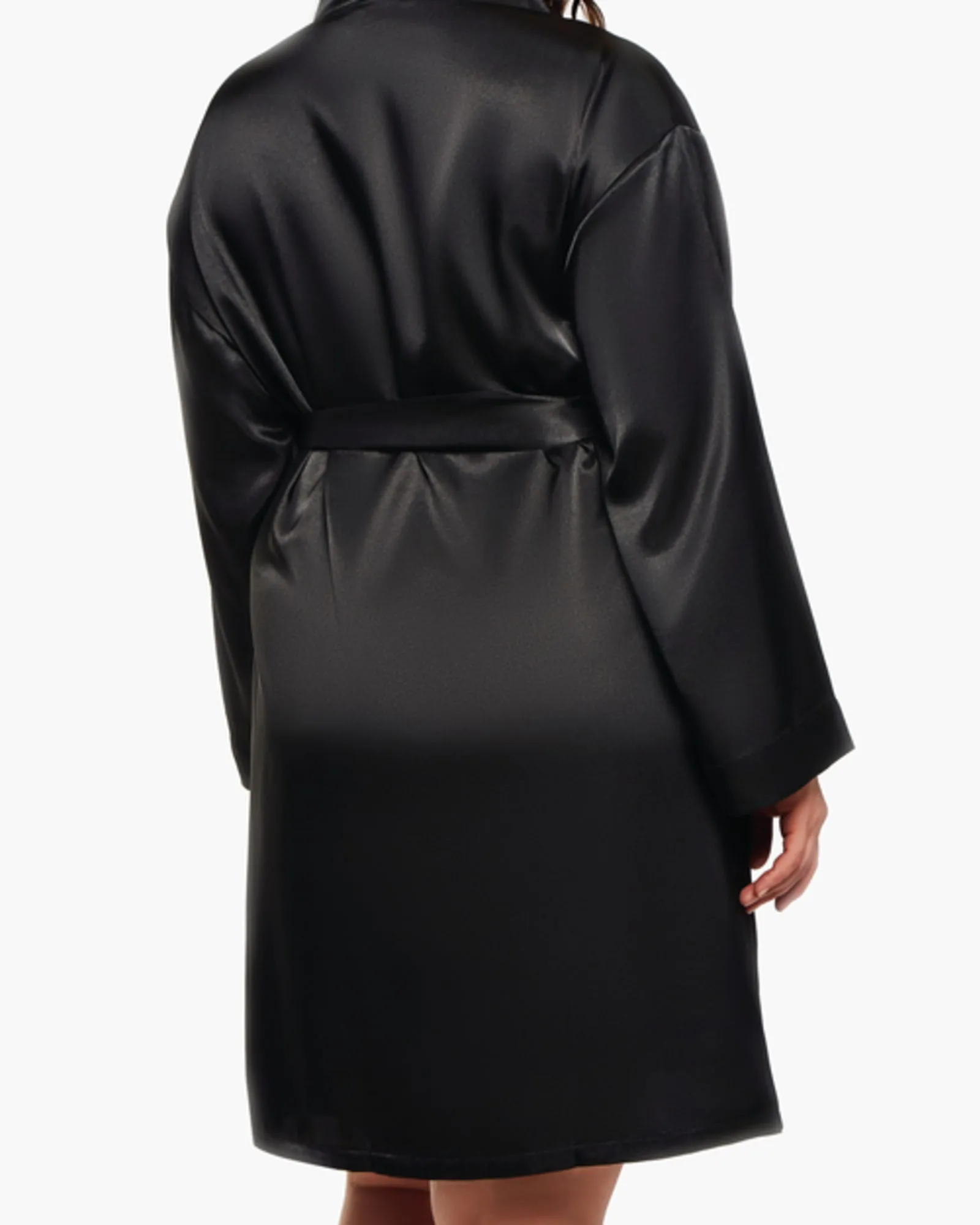 Gina Satin Robe | Black