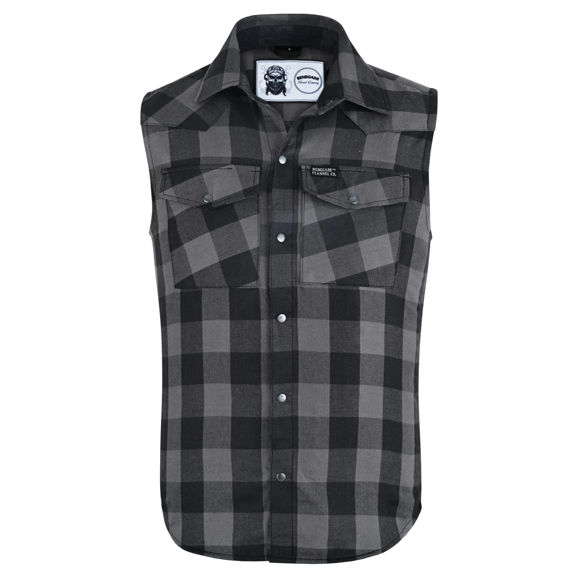 Gray Champ Men's Gray Black Sleeveless Flannel