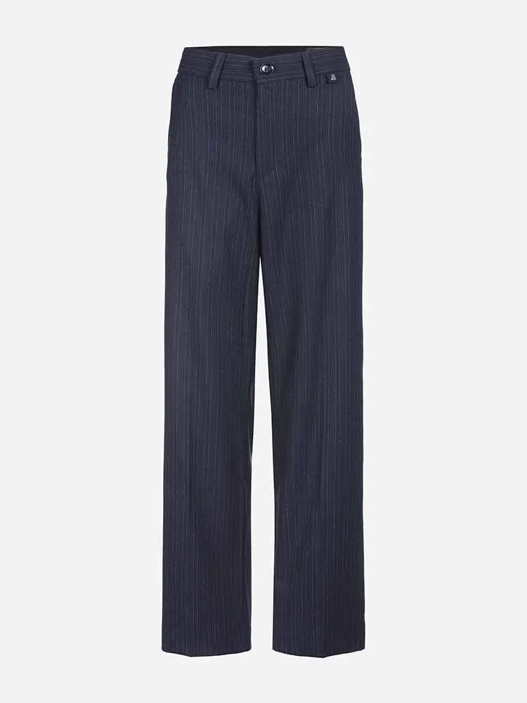 H Navy Pinstripe Pants