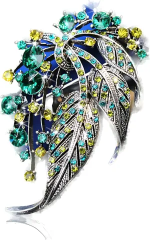 Hollow Out Diamond Studded Leaf Brooch, Vintage Cardigan Jacket, Dress Brooch, Elegant high-end Accessory, Chest Flower for Women