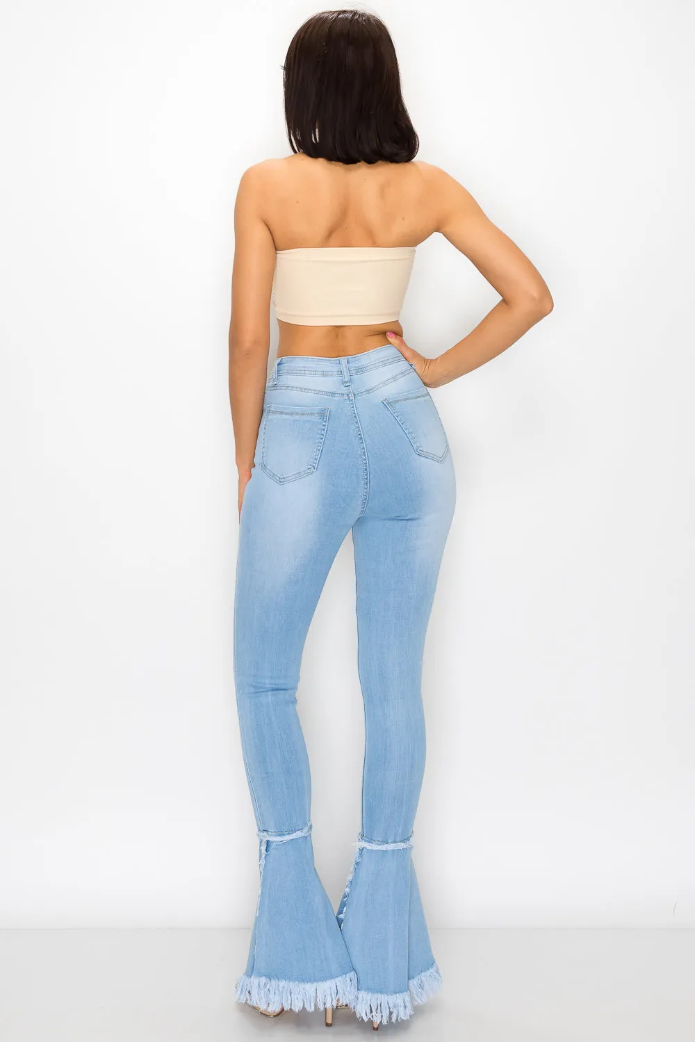 JAZZ-031 Fray What You Mean Flare Leg Jeans