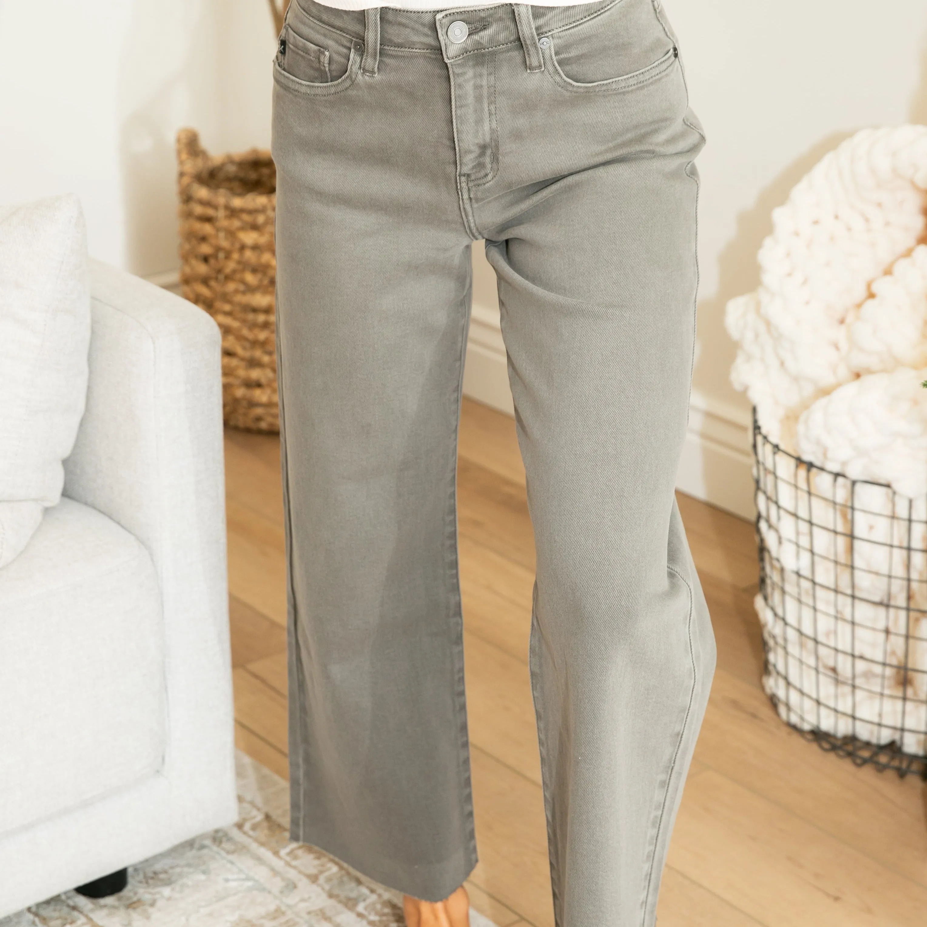 KanCan High Rise Crop Wide Leg is
