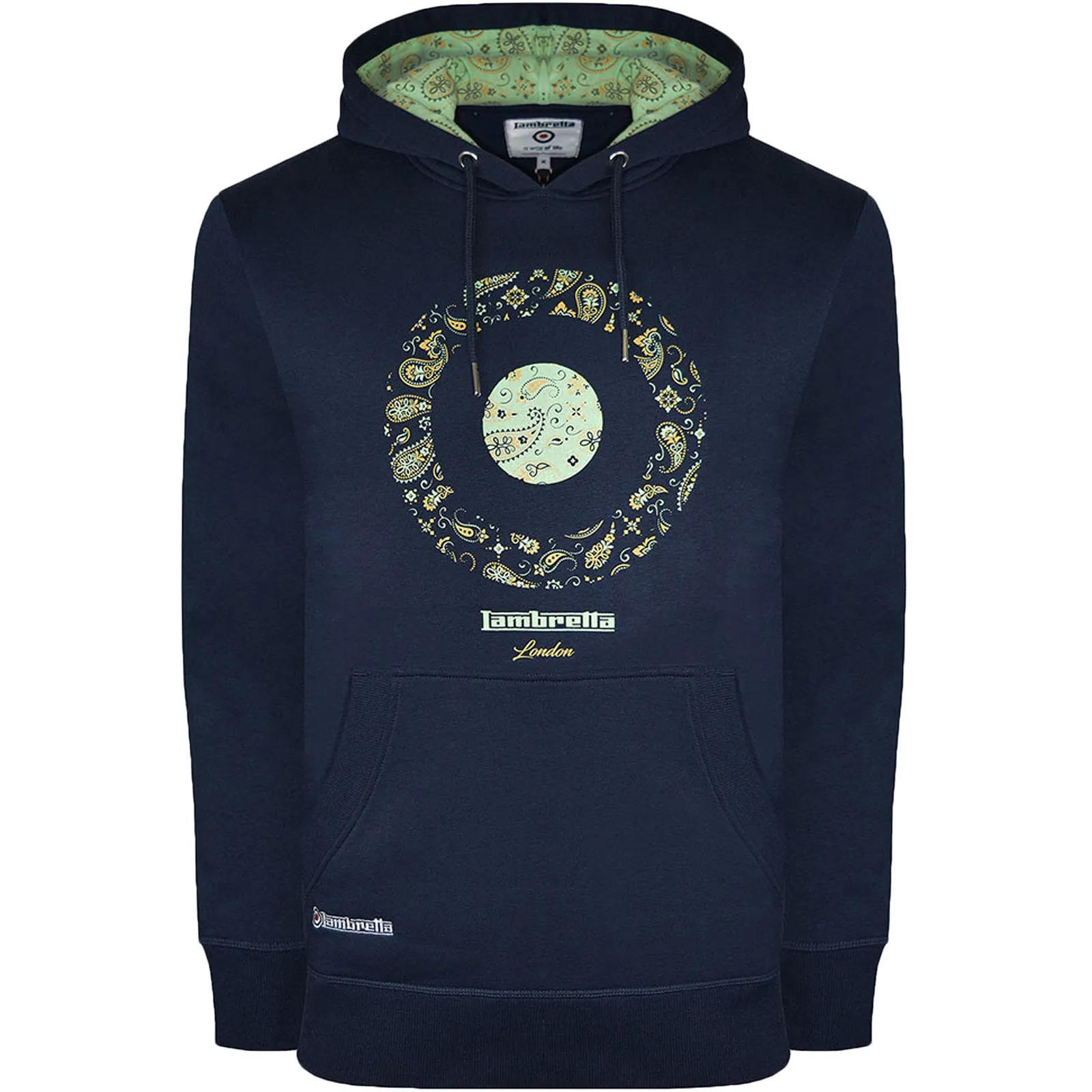 Lambretta Mens Paisley Target Hoodie