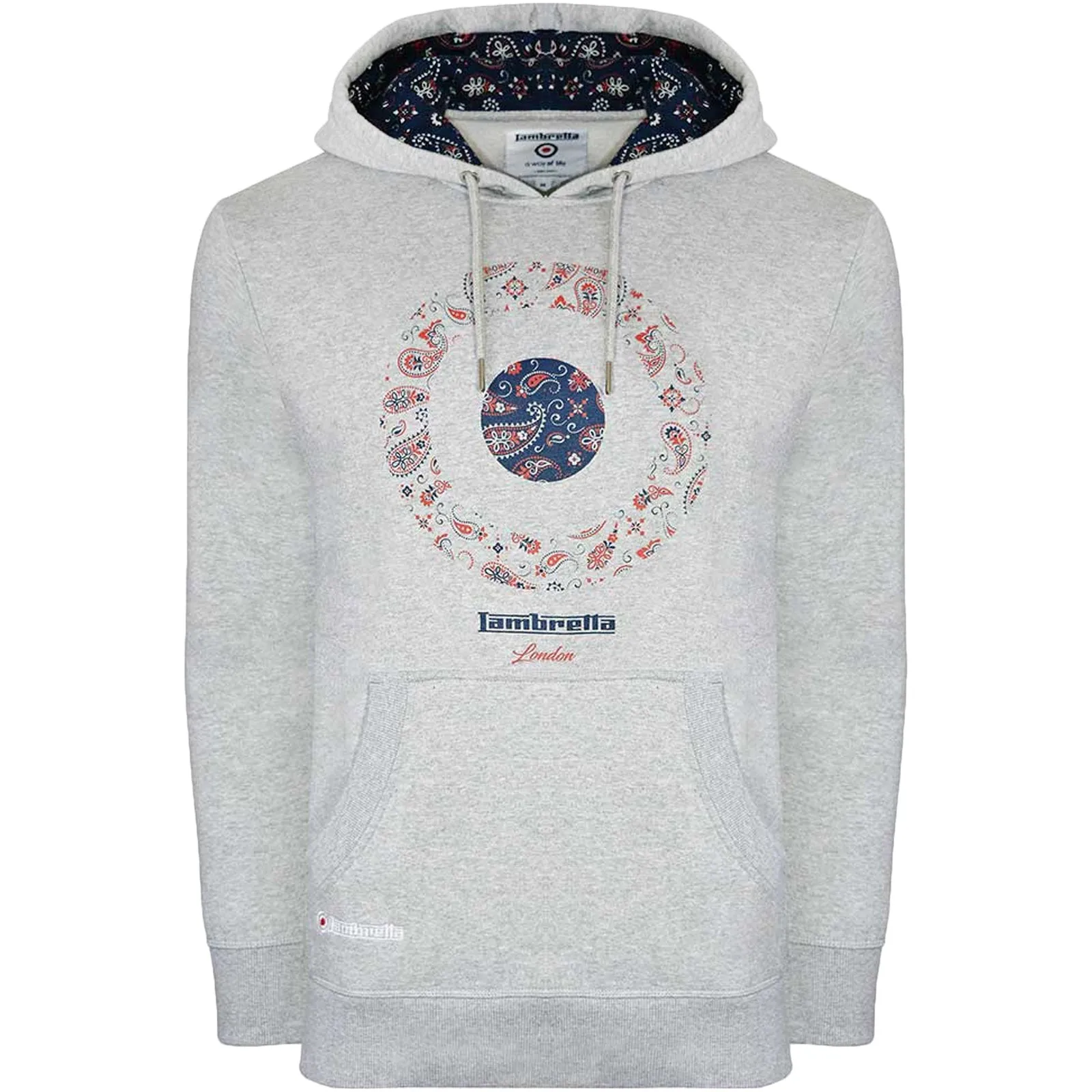 Lambretta Mens Paisley Target Hoodie