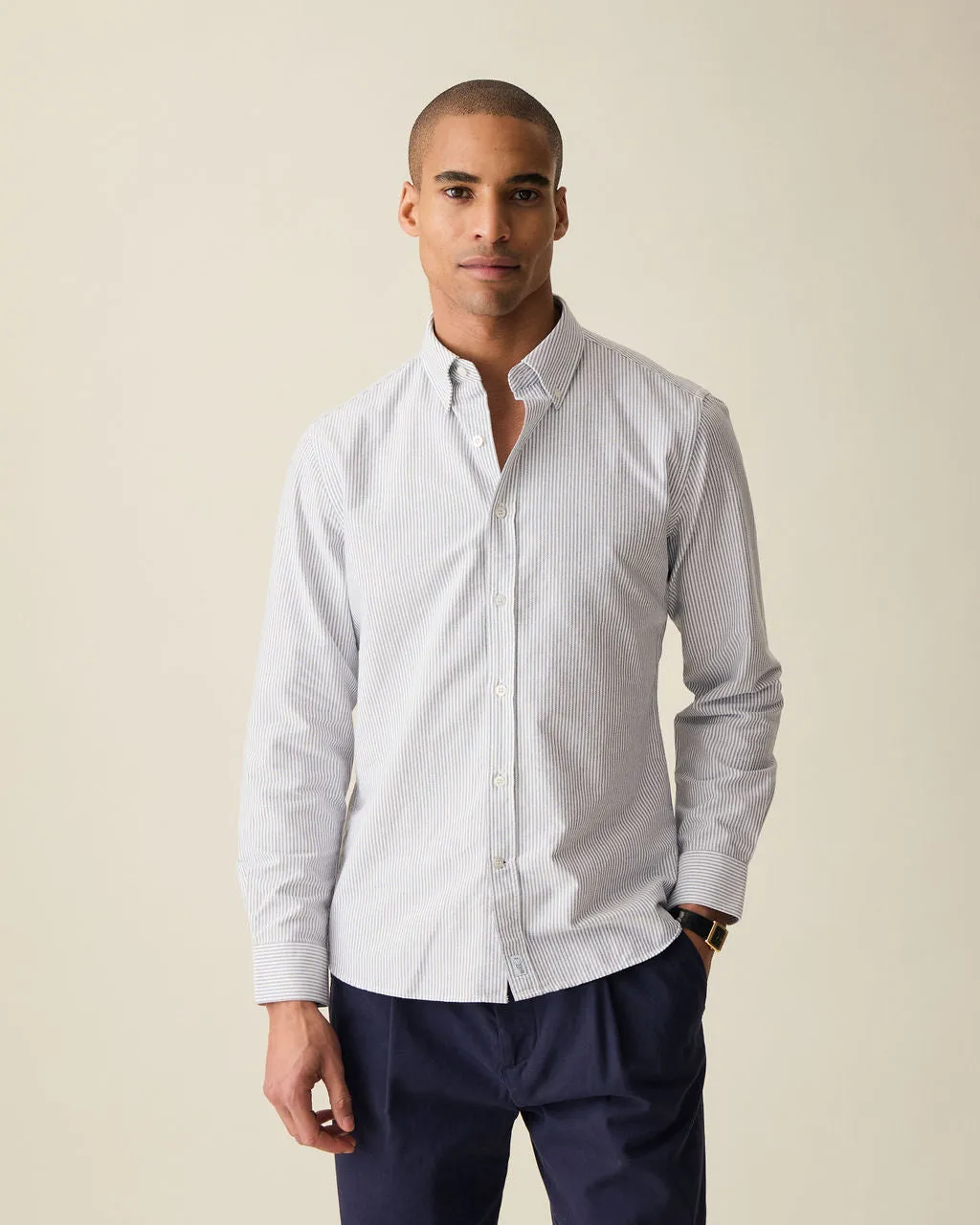 'Le Stripe' Black Oxford Shirt