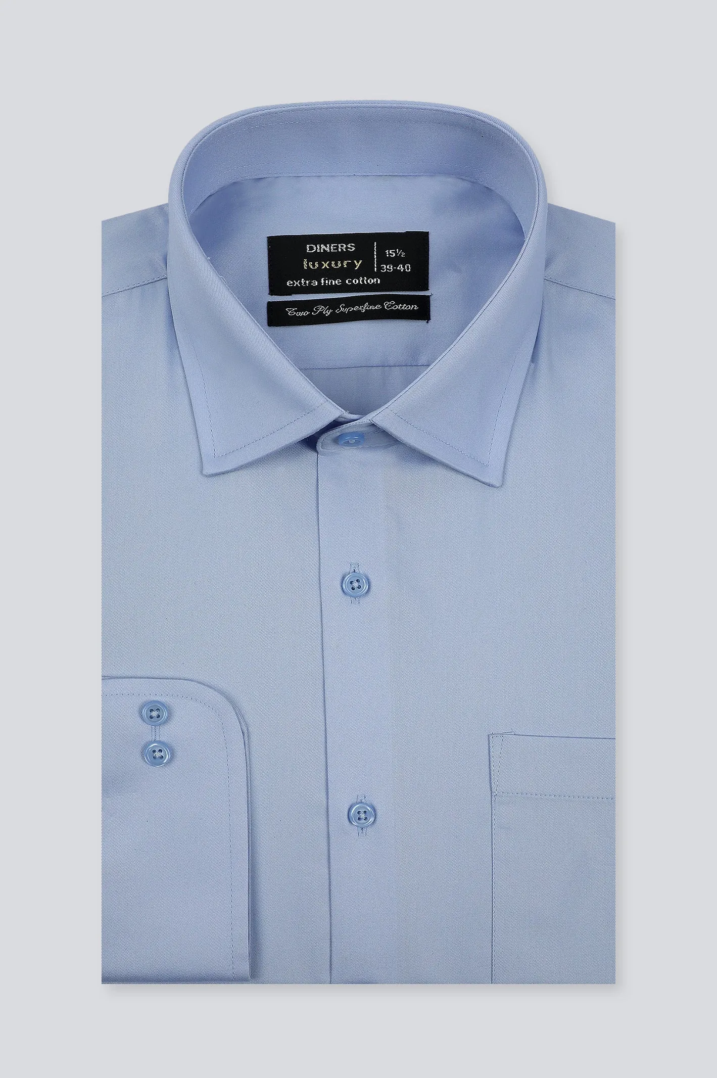 Light Blue Plain Formal Men Shirt