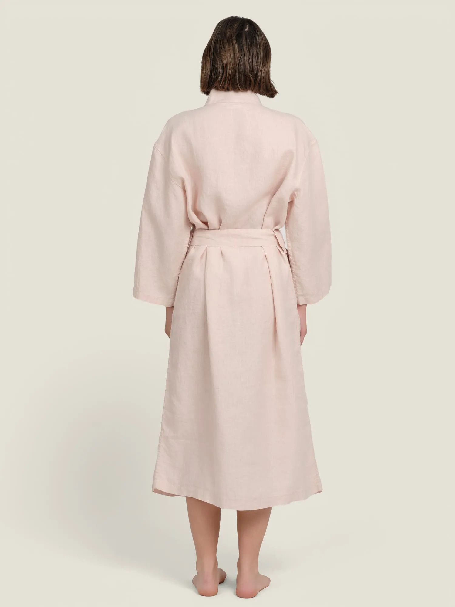 Linen Robe In Blush