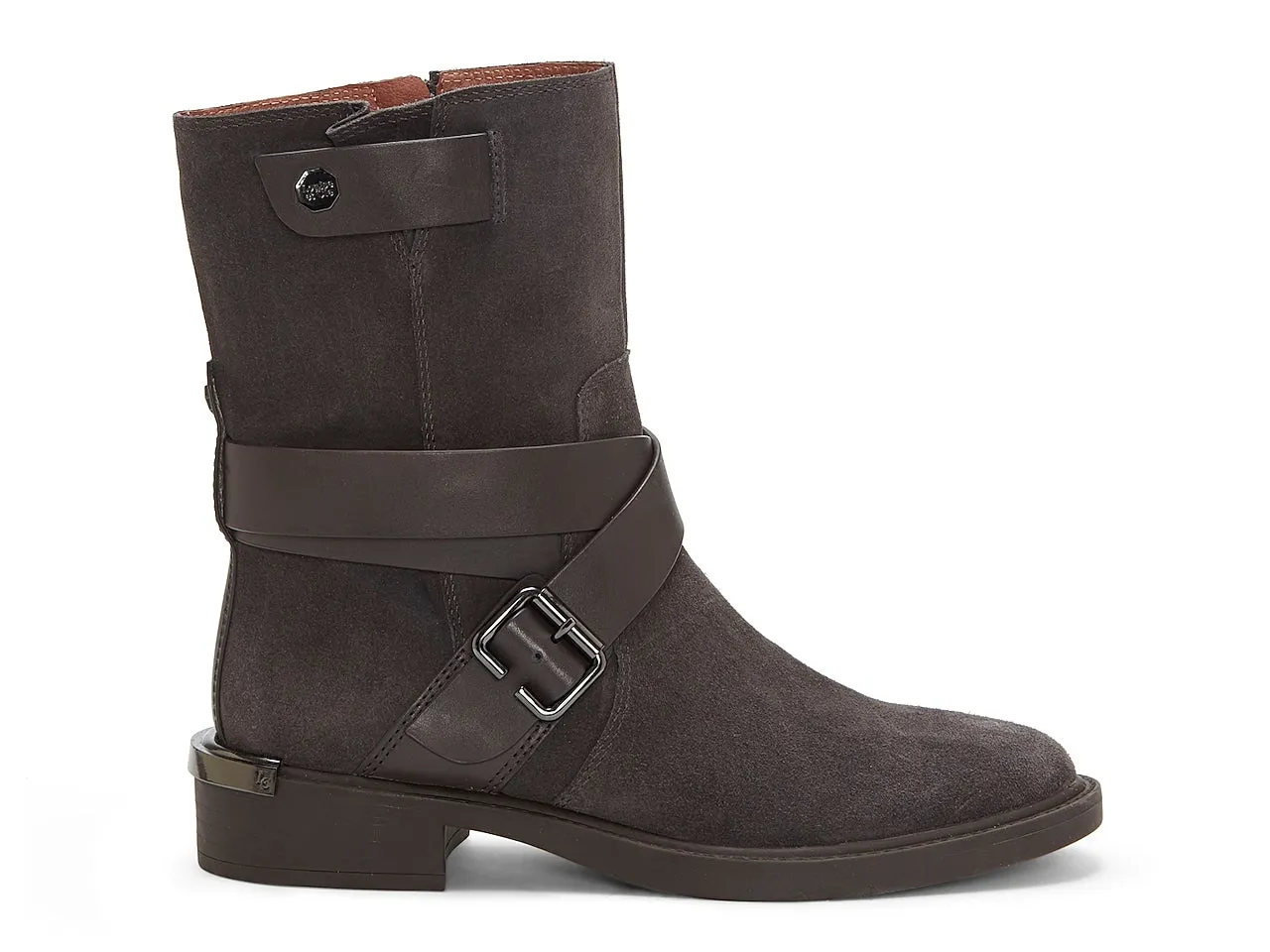Louise et Cie Tandy  BURNT TAWNY  Moto Round Toe Block Heel Ankle Bootie Boots