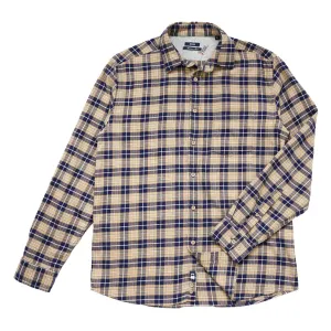 McKenzie Plaid Woven Shirt (Beige   Navy Plaid)
