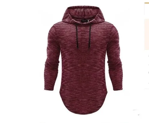 Men's Casual Cotton Hoodies Long Sleeve Sweatshirts Solid Color With Hat