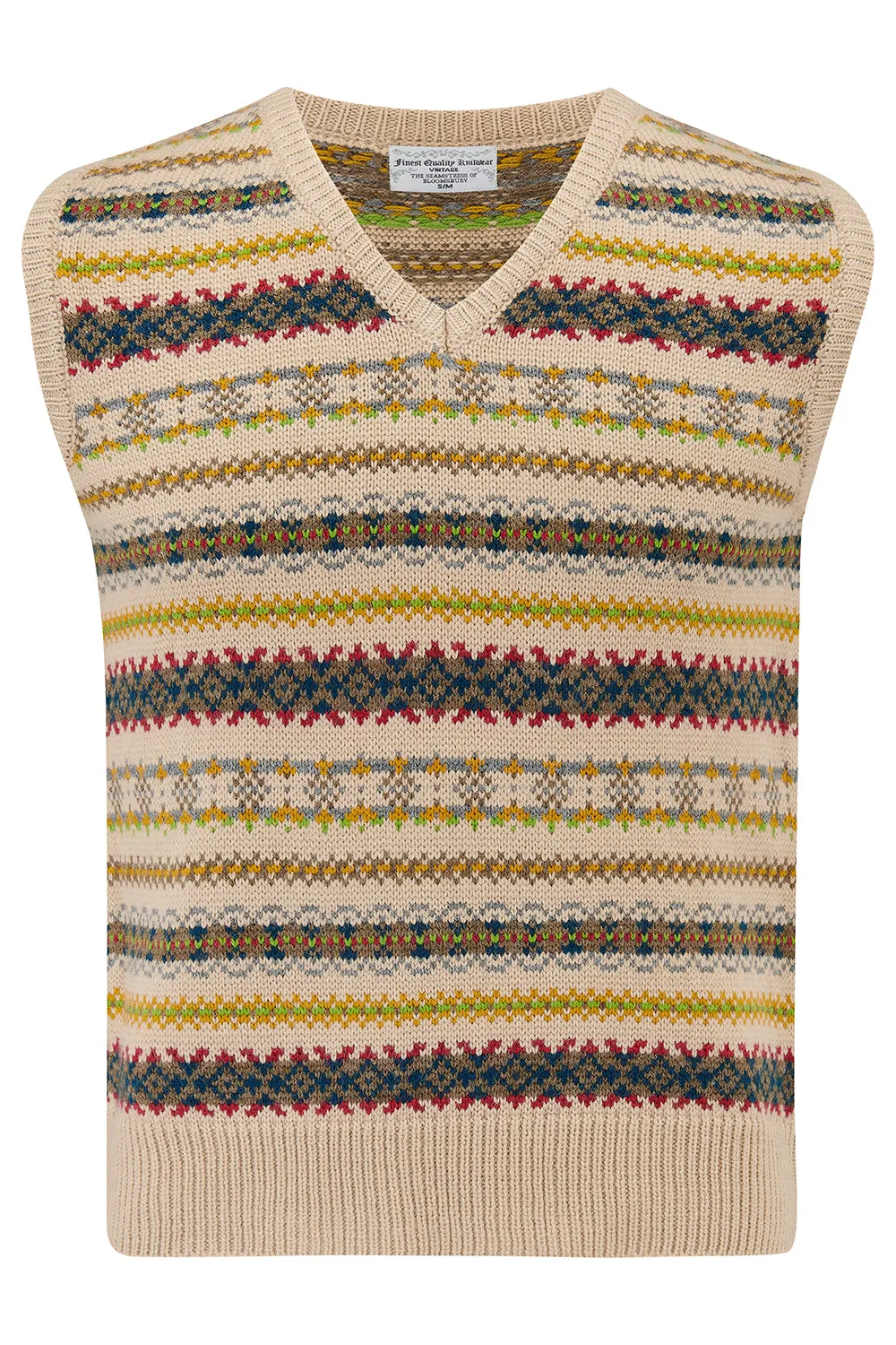 Men's Fair Isle Knitted Slipover, Stunning 1940s True Vintage Style, By The Seamstress of Bloomsbury