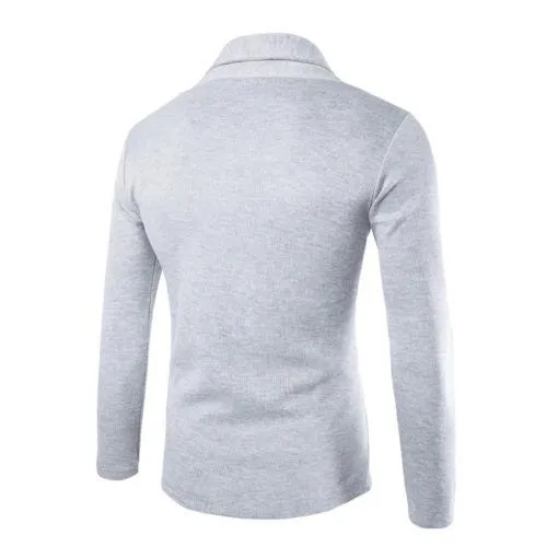 Mens Soft Cotton V Neck Cardigan Jumper Casual Sweater