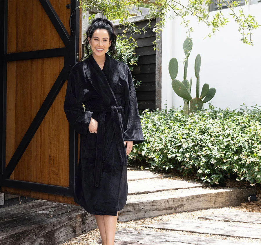 Microplush Bathrobe Range Black