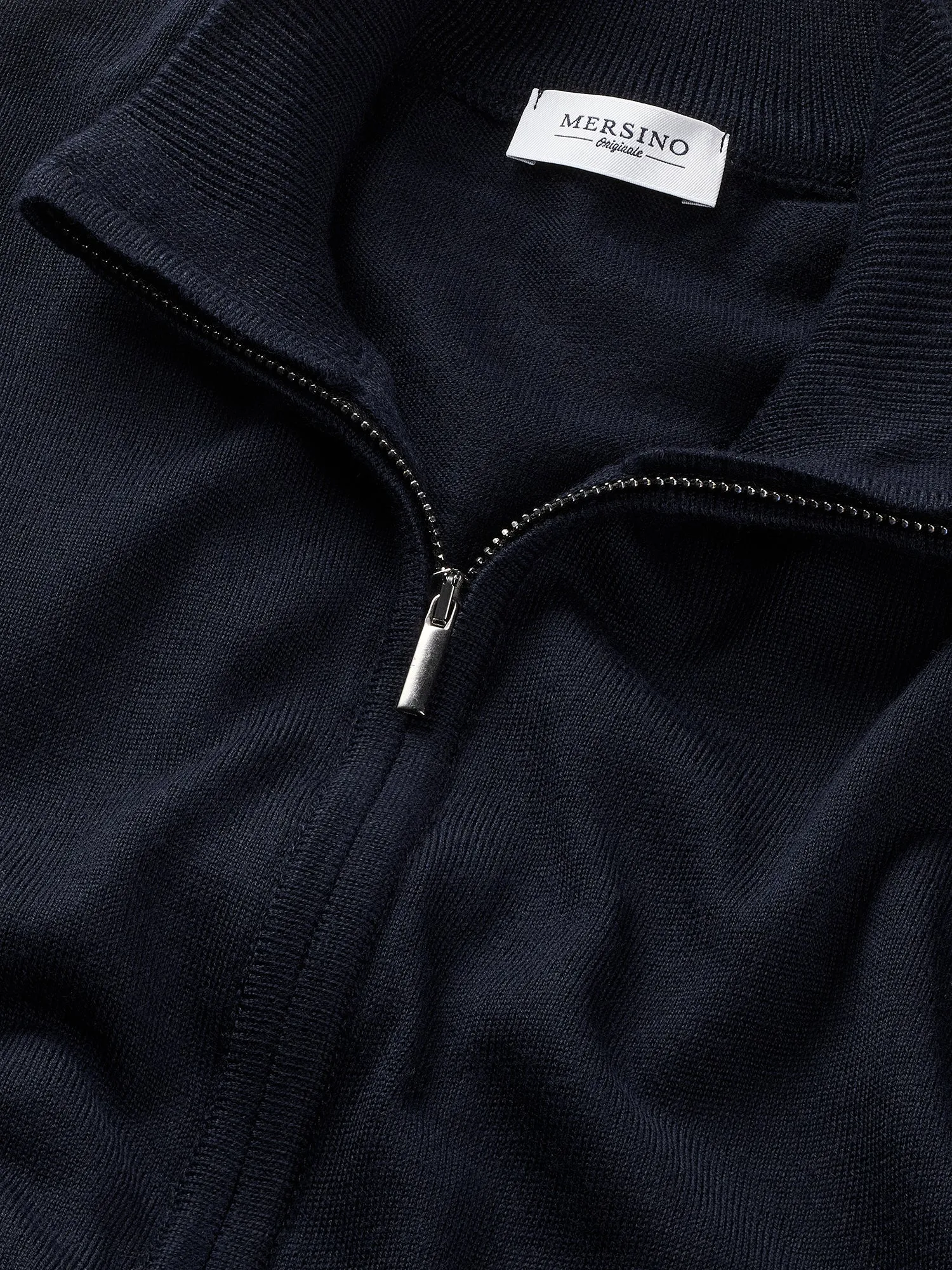 Navy Blue Cashfeel Full-Zip Sweater