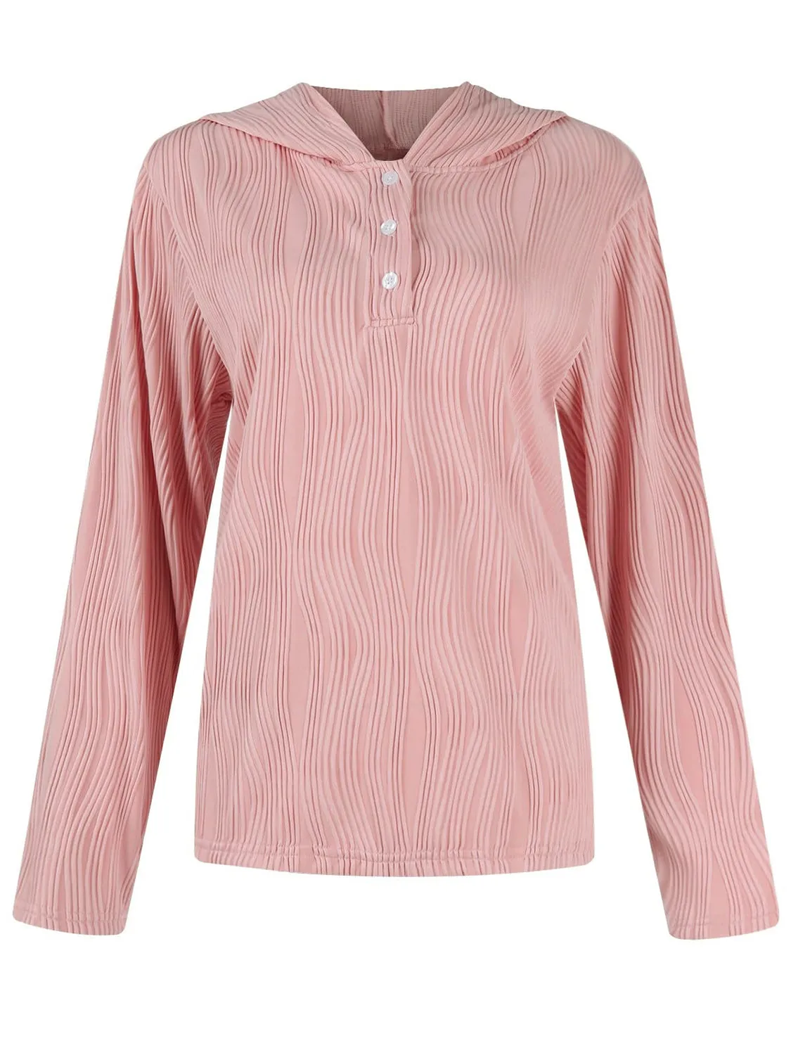 NicholesGifts Women Textured Long Sleeve Hoodie