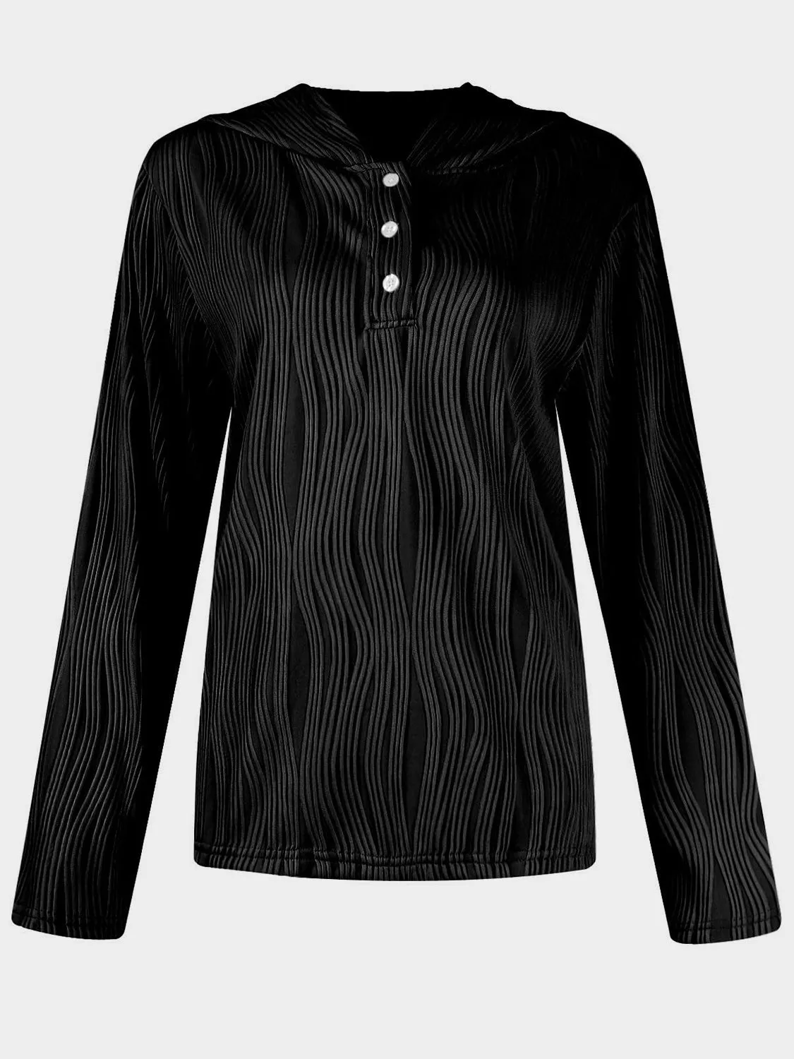 NicholesGifts Women Textured Long Sleeve Hoodie