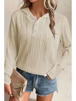 NicholesGifts Women Textured Long Sleeve Hoodie
