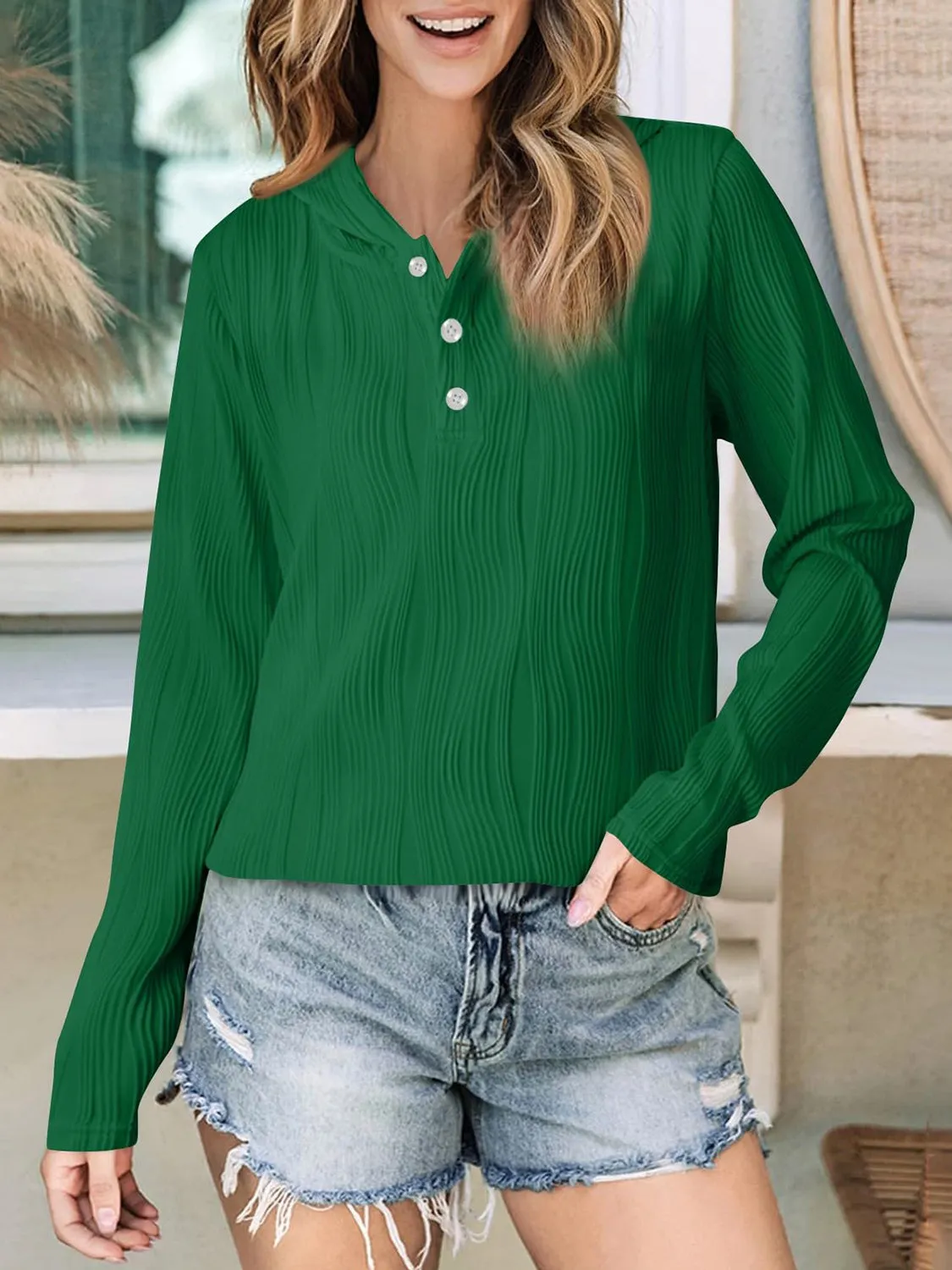NicholesGifts Women Textured Long Sleeve Hoodie
