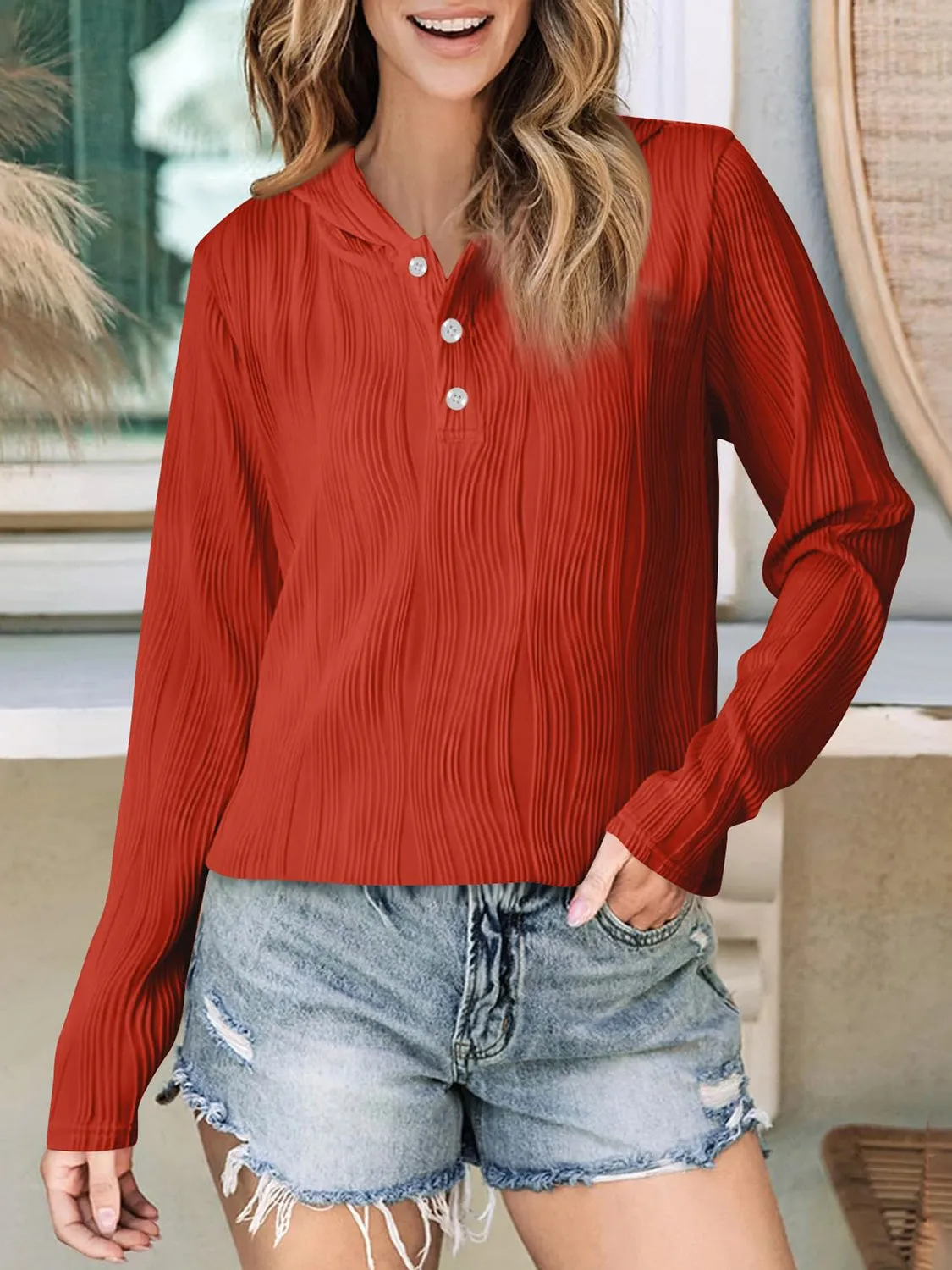 NicholesGifts Women Textured Long Sleeve Hoodie
