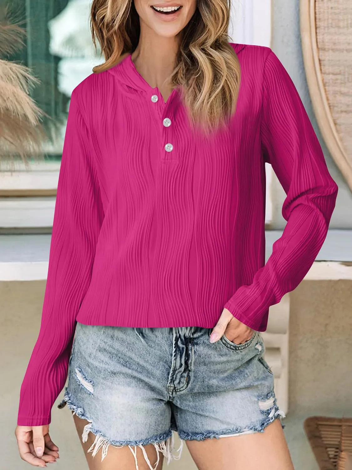NicholesGifts Women Textured Long Sleeve Hoodie