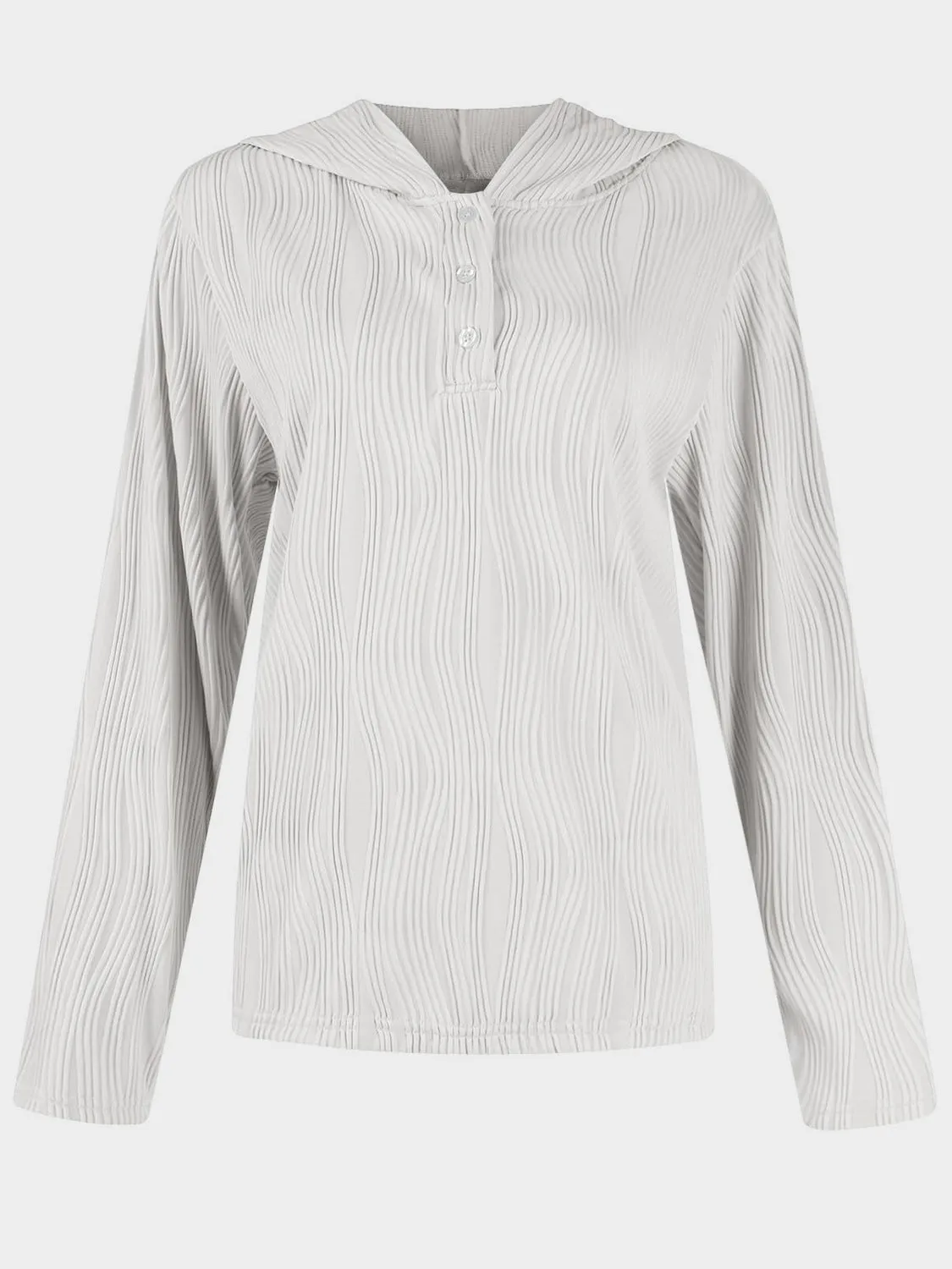 NicholesGifts Women Textured Long Sleeve Hoodie