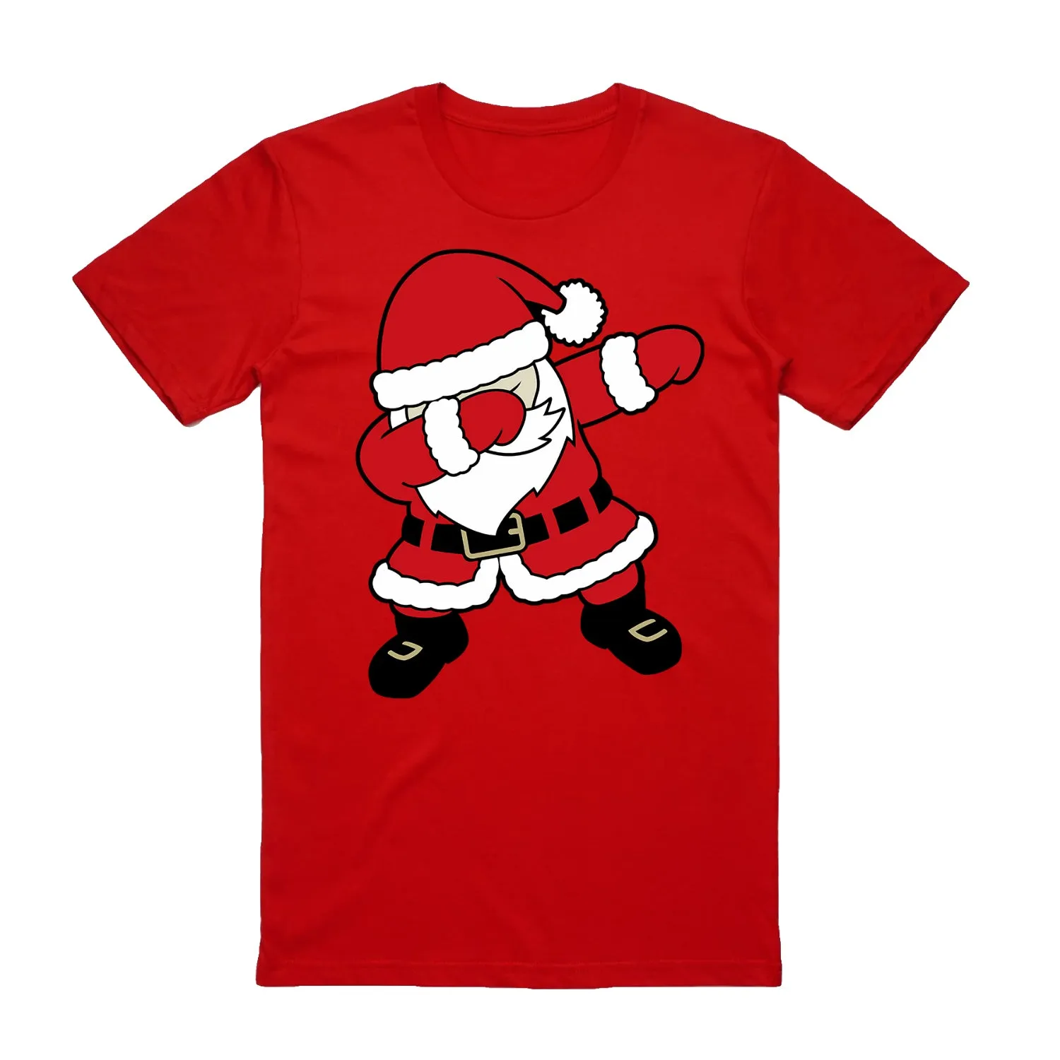 NNEDSZ 100% Cotton Christmas T-shirt Adult Unisex Tee Tops Funny Santa Party Custume, Dancing Santa (Red), 3XL
