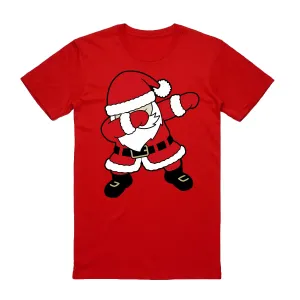 NNEDSZ 100% Cotton Christmas T-shirt Adult Unisex Tee Tops Funny Santa Party Custume, Dancing Santa (Red), 3XL