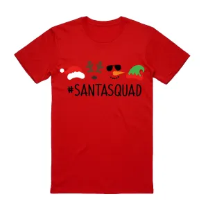 NNEDSZ 100% Cotton Christmas T-shirt Adult Unisex Tee Tops Funny Santa Party Custume, Santa Squad (Red), S