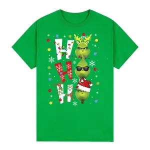 NNEDSZ 100% Cotton Christmas T-shirt Adult Unisex Tee Tops Funny Santa Party Custume, Shrek (Green), 2XL