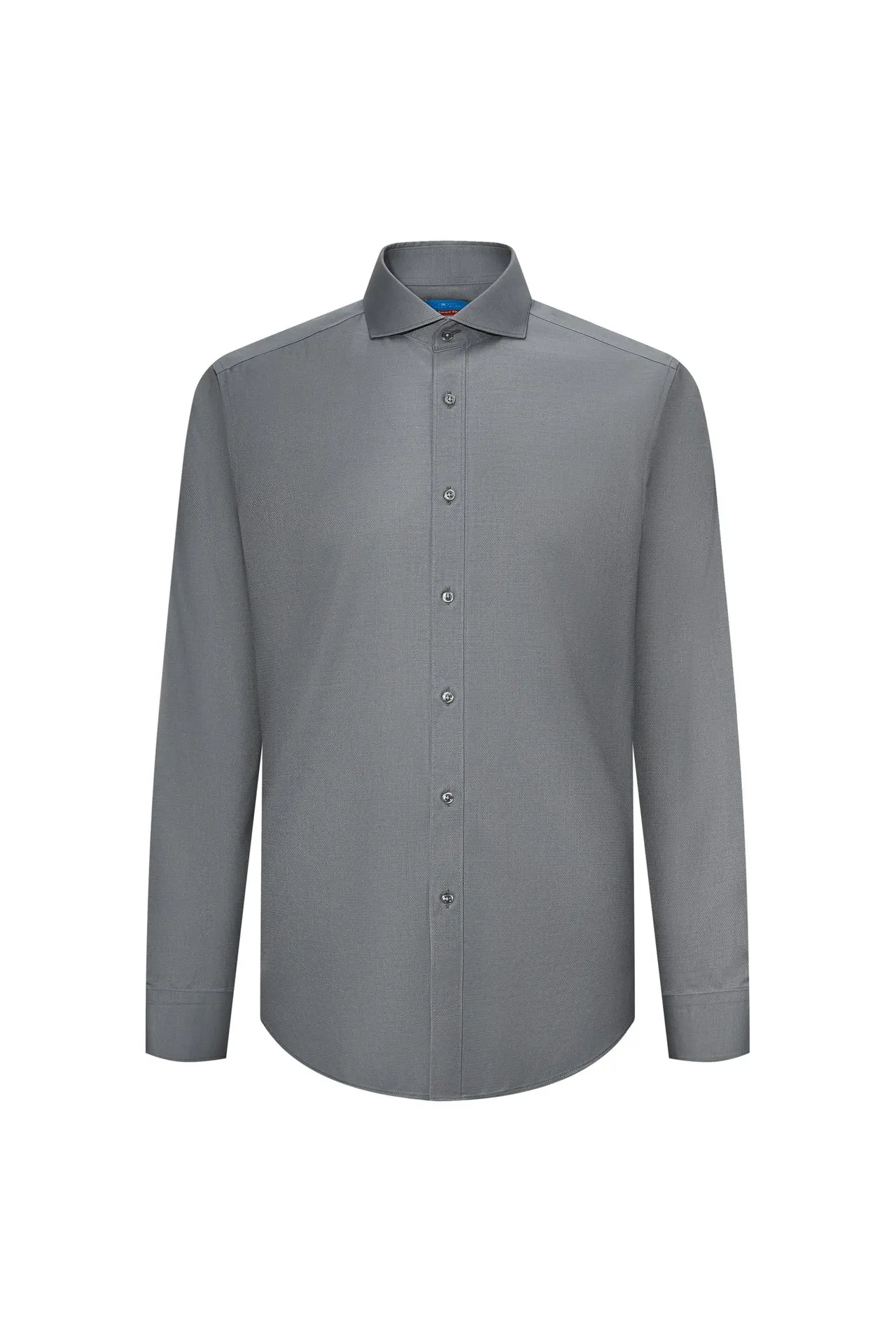 Non-Iron Cotton Stretch Textured Shirt in Smart Fit Windsor Collar